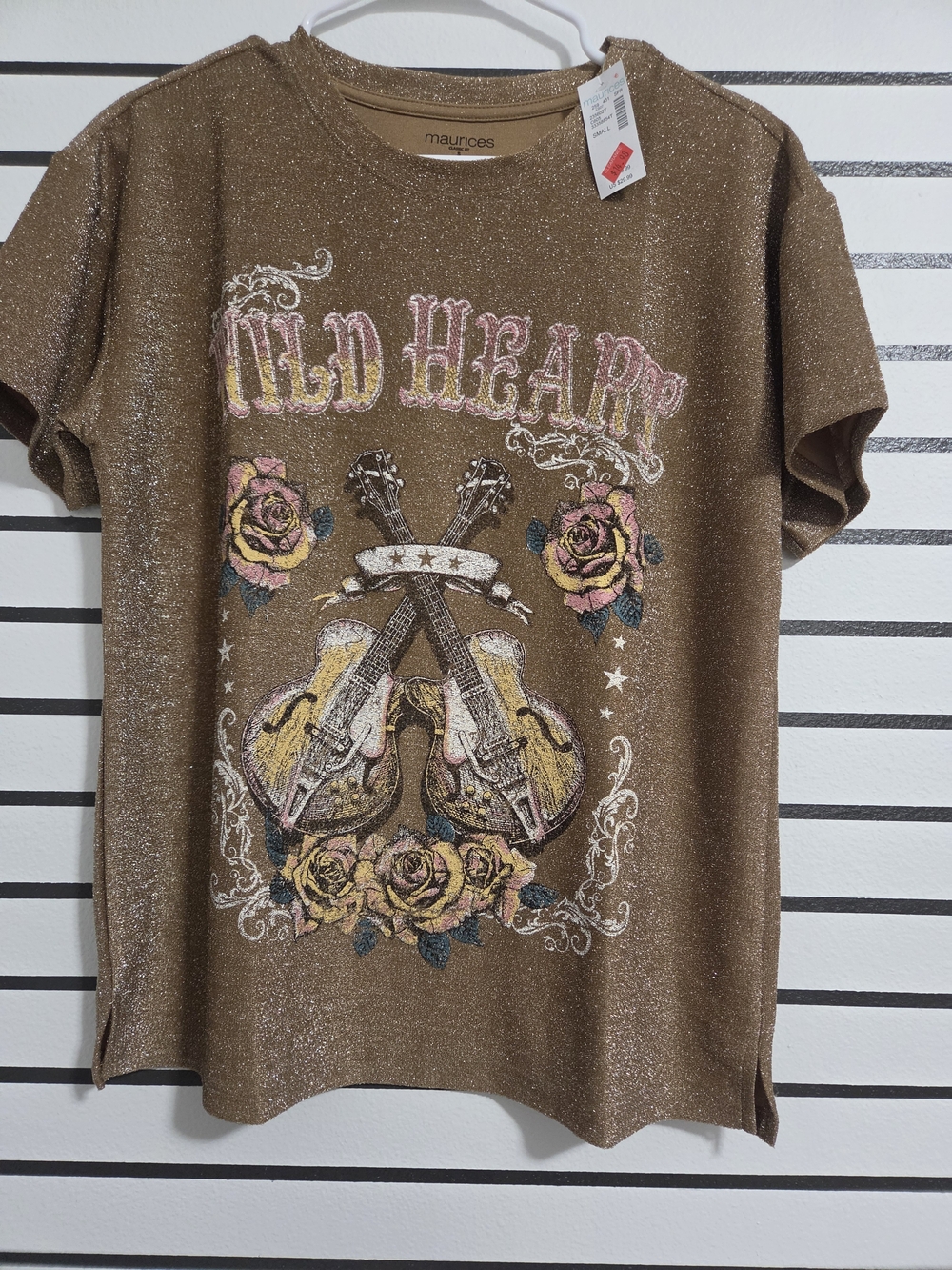 Maurices Shimmery Tan Brown Top